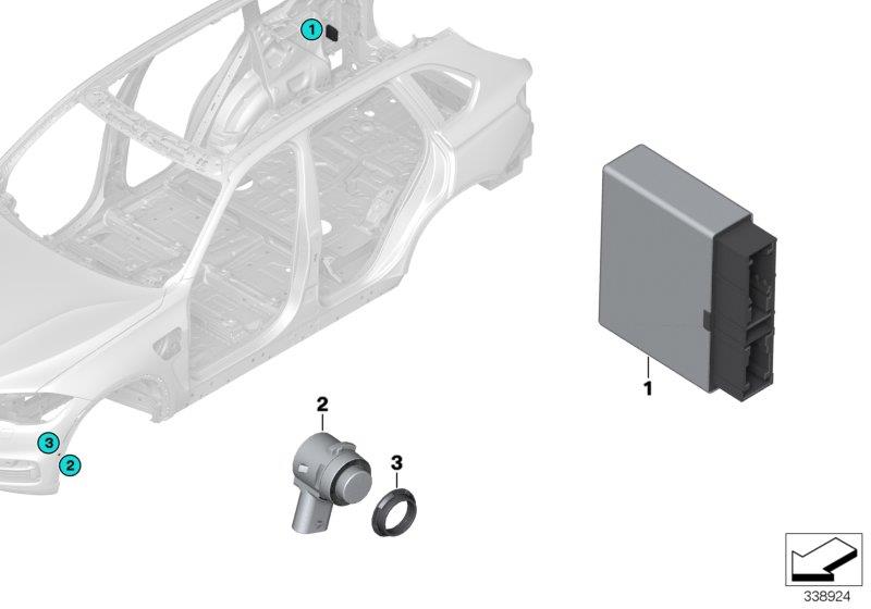 Diagram Parking Manoeuvre Assistant (PMA) for your 1999 BMW 328i   