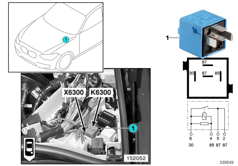 Diagram Relay DME-MS43 K6300 for your 2005 BMW 330i   