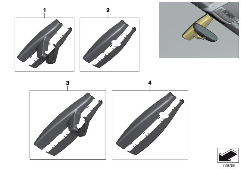 Diagram Covers for interior rearview mirror for your BMW M6  