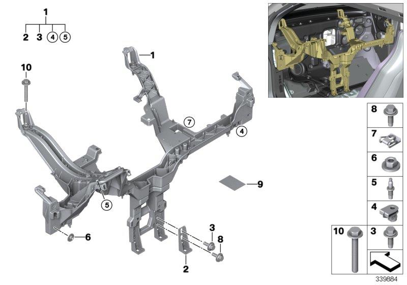 Diagram Carrier instrument panel for your BMW