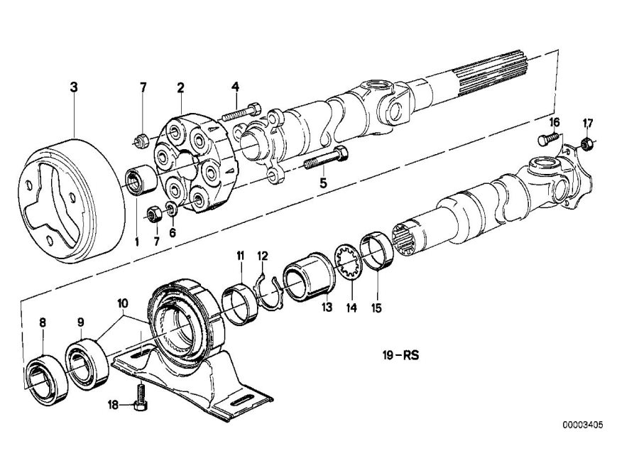 Diagram Drive shaft,univ.joint/center mounting for your 2012 BMW M6   