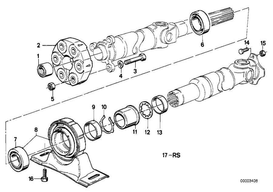 Diagram Drive shaft,univ.joint/center mounting for your BMW M3  