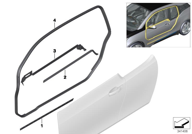 Diagram Trim and seals for door, front for your BMW