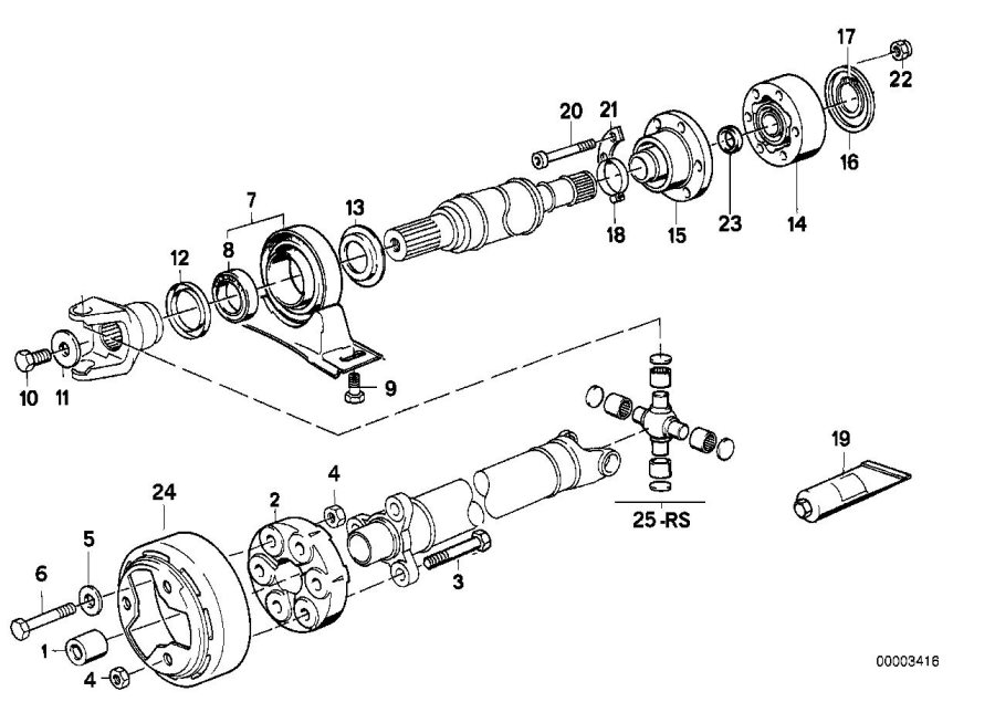 Diagram DRIVE SHAFT-CEN.BEARING-CONST.VEL.JOINT for your 2009 BMW M3   