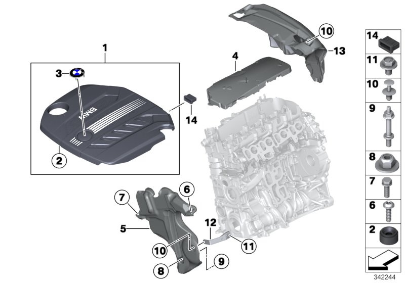 Diagram Engine acoustics for your BMW 328dX  