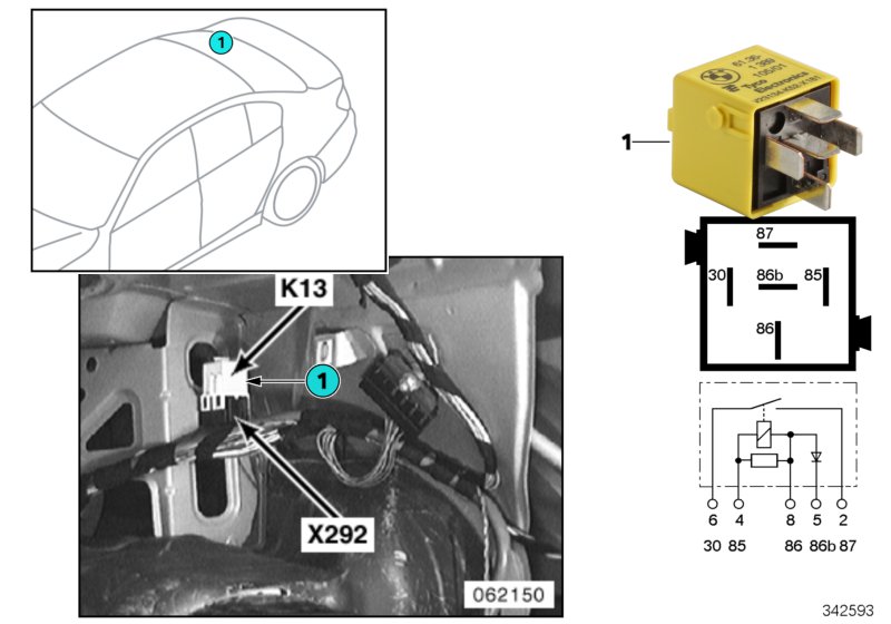 Diagram Relay for heated rear window K13 for your 2018 BMW X2 28iX  