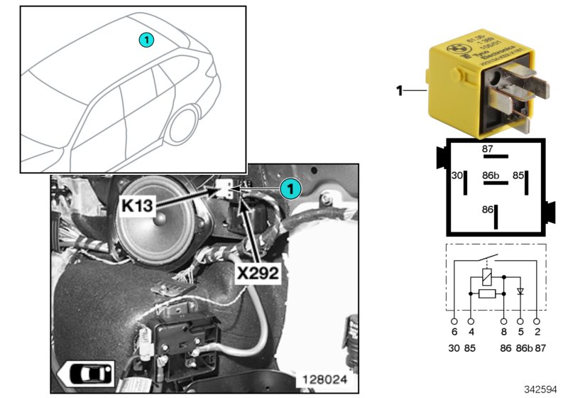 Diagram Relay for heated rear window K13 for your 2018 BMW X2 28iX  