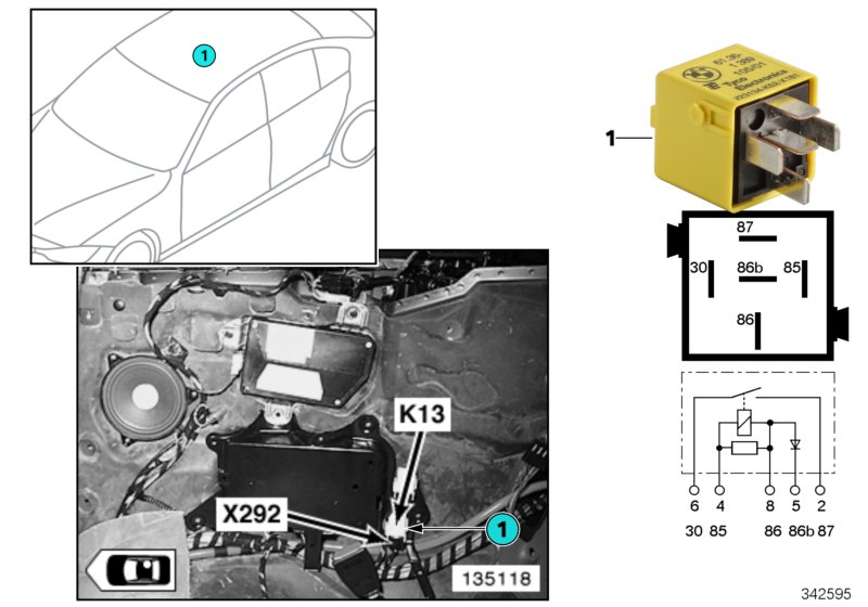 Diagram Relay for heated rear window K13 for your 2018 BMW X2 28iX  