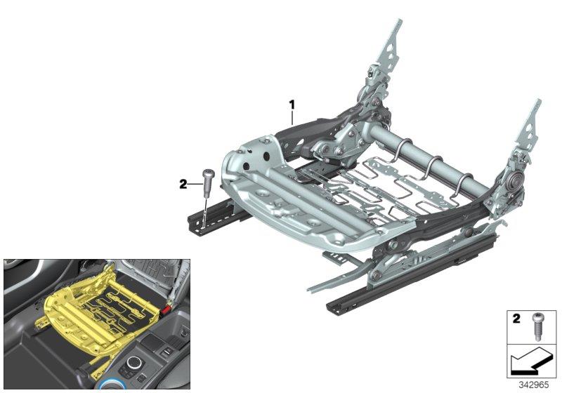 Diagram Seat, front, seat frame for your 1988 BMW M6   