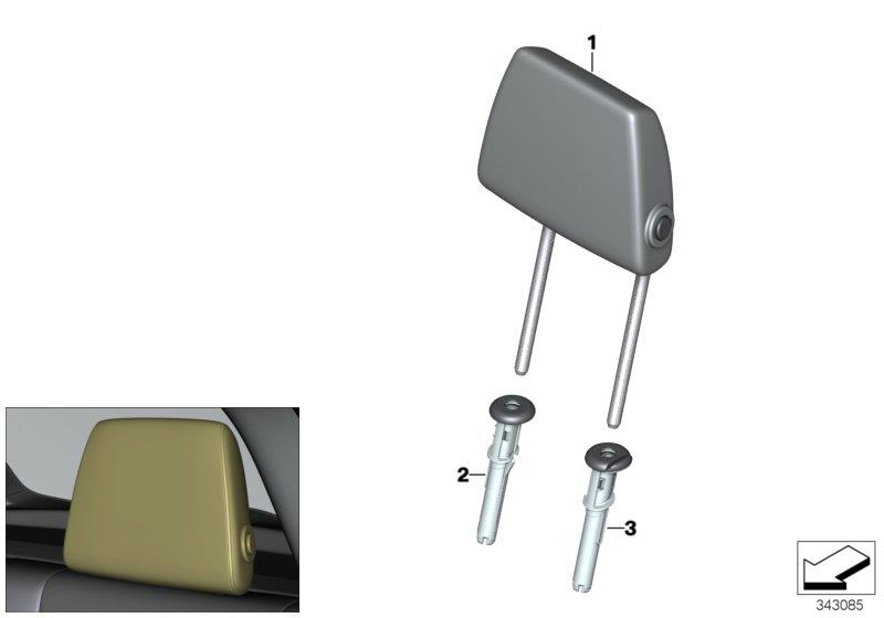 Diagram Rear seat head restraint for your BMW