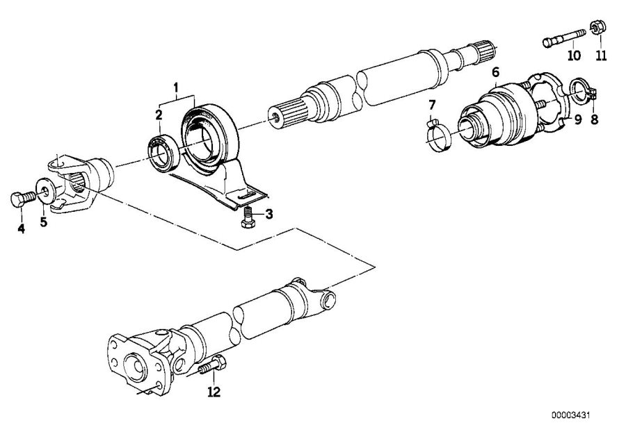 Diagram DRIVE SHAFT-CEN.BEARING-CONST.VEL.JOINT for your 2017 BMW M6   