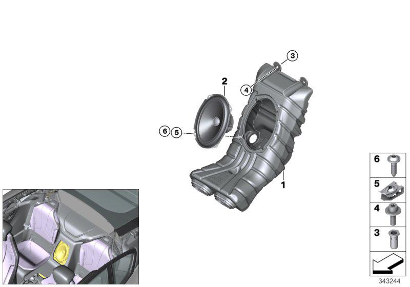 Diagram Components central bass for your BMW