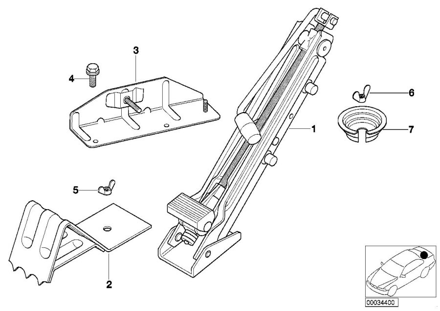 Diagram Lifting jack for your 1996 BMW