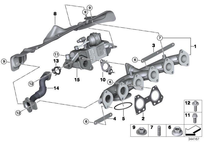 Diagram EXHAUST MANIFOLD-AGR for your 2009 BMW X6   