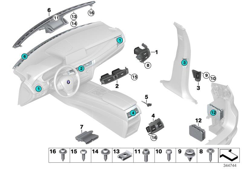 Diagram AIR OUTLET for your BMW