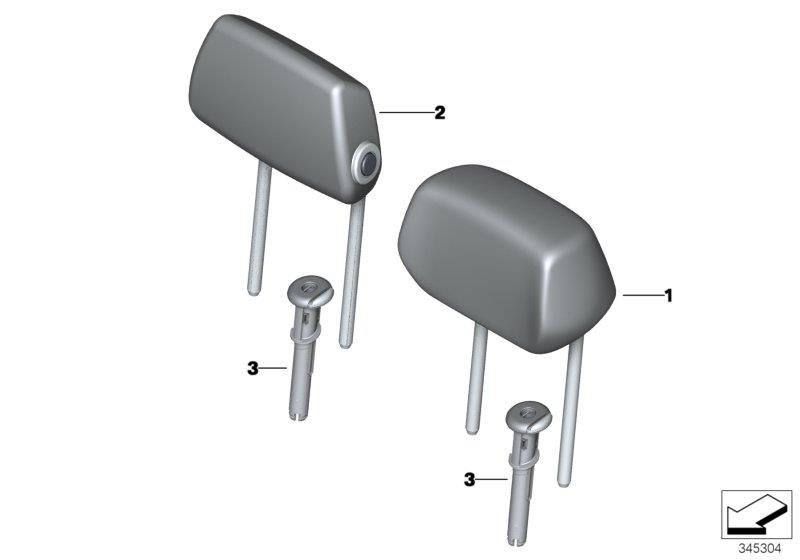 Diagram Rear seat head restraint for your 2012 BMW M6   