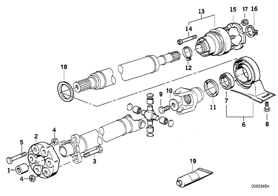 Diagram DRIVE SHAFT-CEN.BEARING-CONST.VEL.JOINT for your 2017 BMW M3   