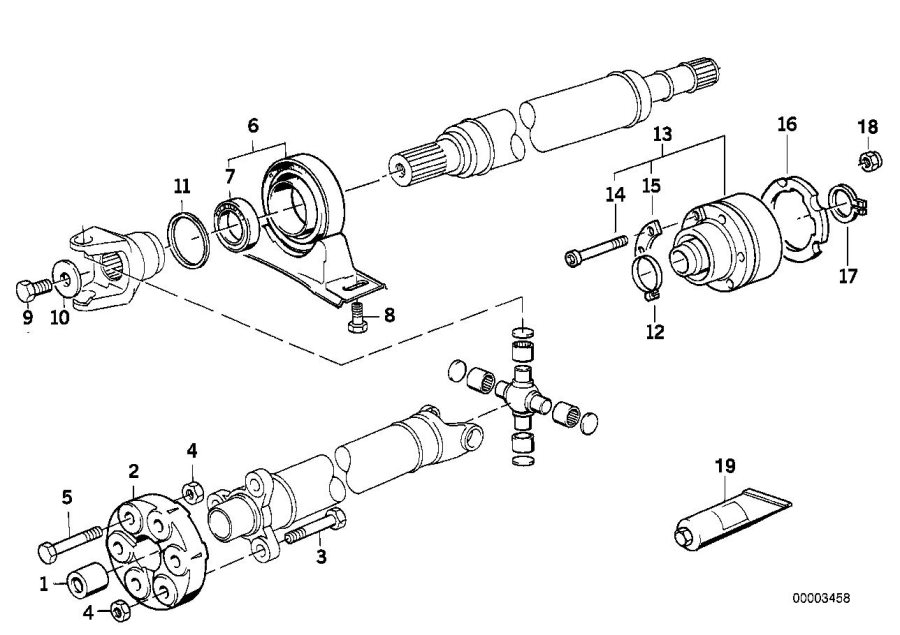 Diagram DRIVE SHAFT-CEN.BEARING-CONST.VEL.JOINT for your 2017 BMW M6   