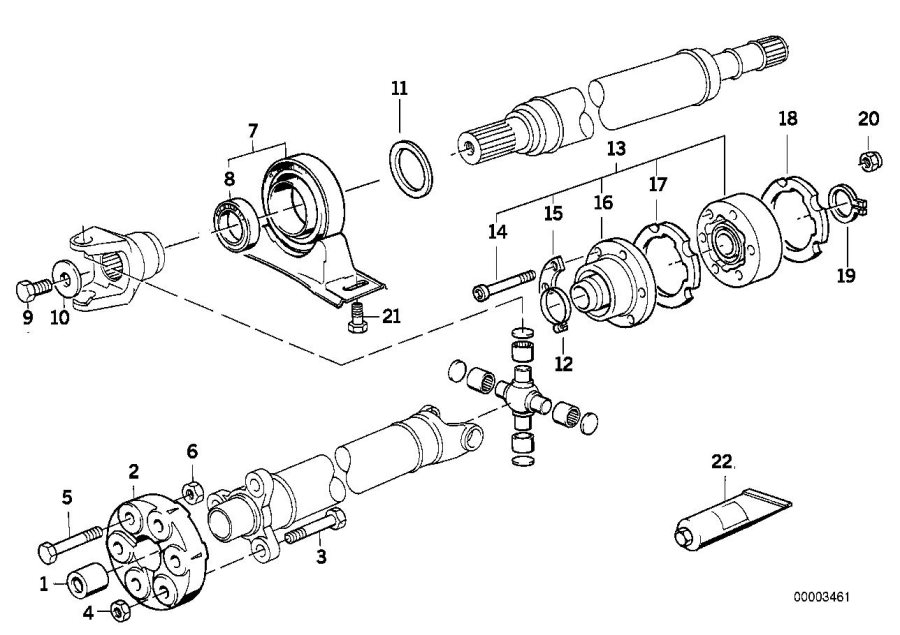 Diagram DRIVE SHAFT-CEN.BEARING-CONST.VEL.JOINT for your 2017 BMW M6   