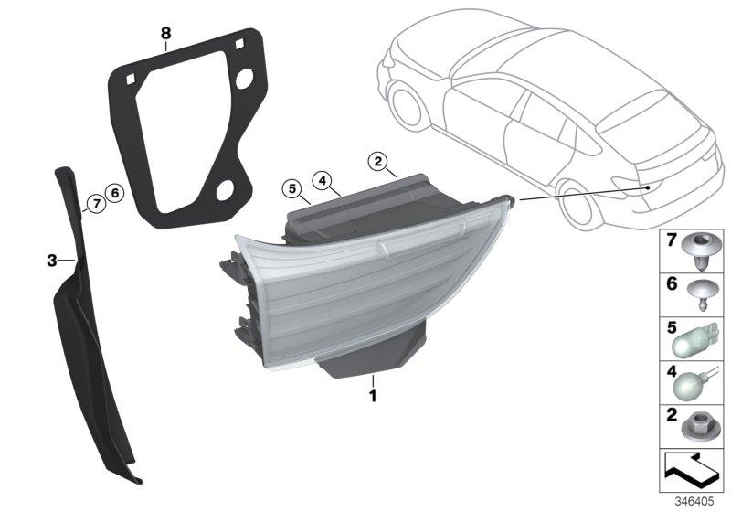 Diagram Rear light in trunk lid for your BMW M6  