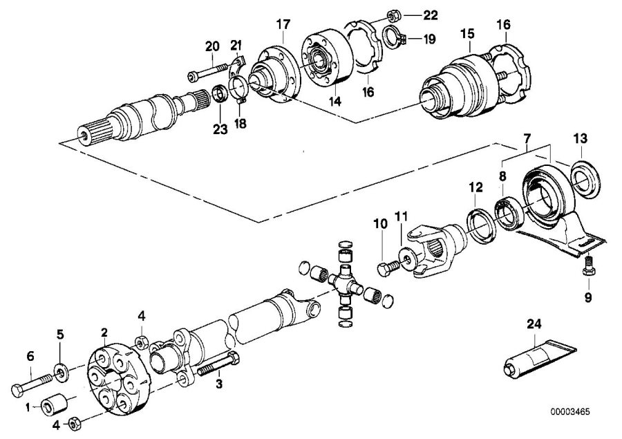 Diagram Drive shaft,univ.joint/center mounting for your BMW