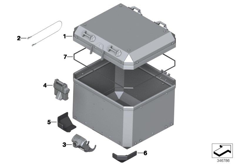 Diagram Single parts, aluminum case for your 2008 BMW R1200GS Adventure   