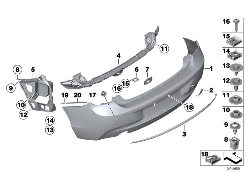 Diagram Trim cover, rear for your 2013 BMW