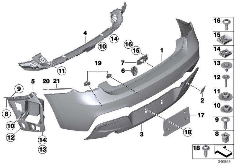 Diagram M Trim, rear for your 2018 BMW M240i Coupe  