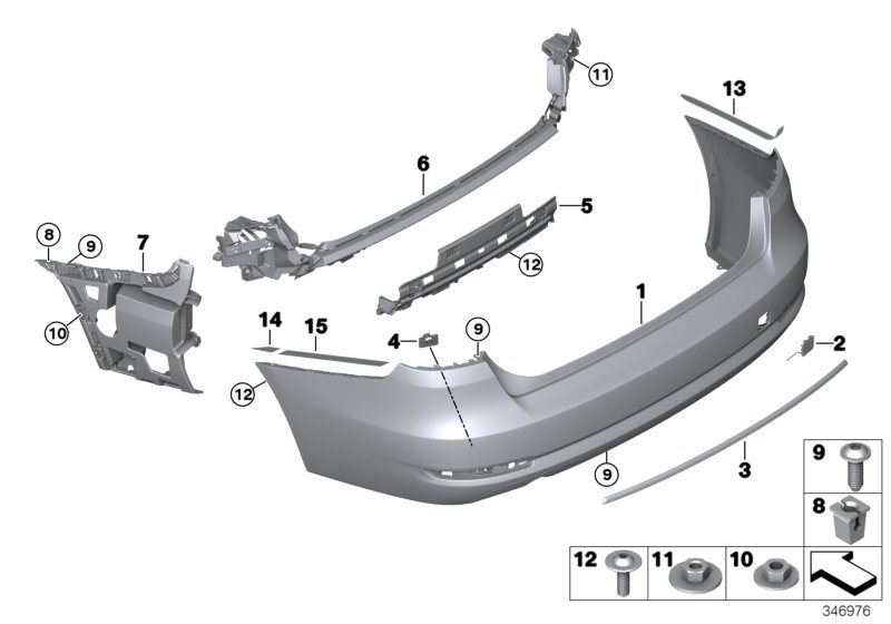 Diagram Trim cover, rear for your BMW