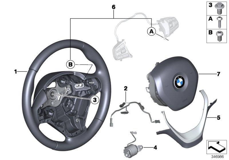 Diagram Airbag sports steering wheel, leather for your 2004 BMW 330i   
