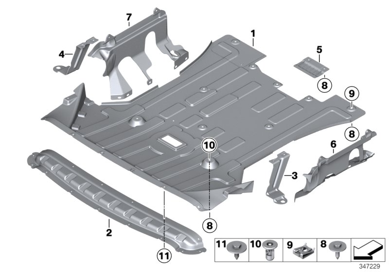 Diagram Underhood shield for your 2020 BMW X3   