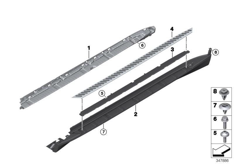 Diagram Trim, rocker panel/wheel arch footboard for your BMW