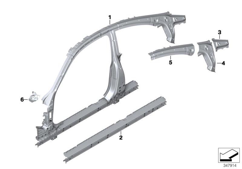 Diagram Side frame section, center for your 2007 BMW M6   