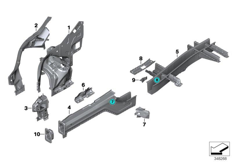 Diagram WHEELHOUSE/ENGINE SUPPORT for your 2018 BMW M6   