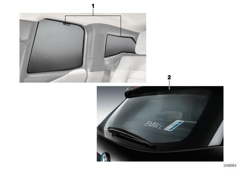 Diagram Sunshade for your 2019 BMW M3   