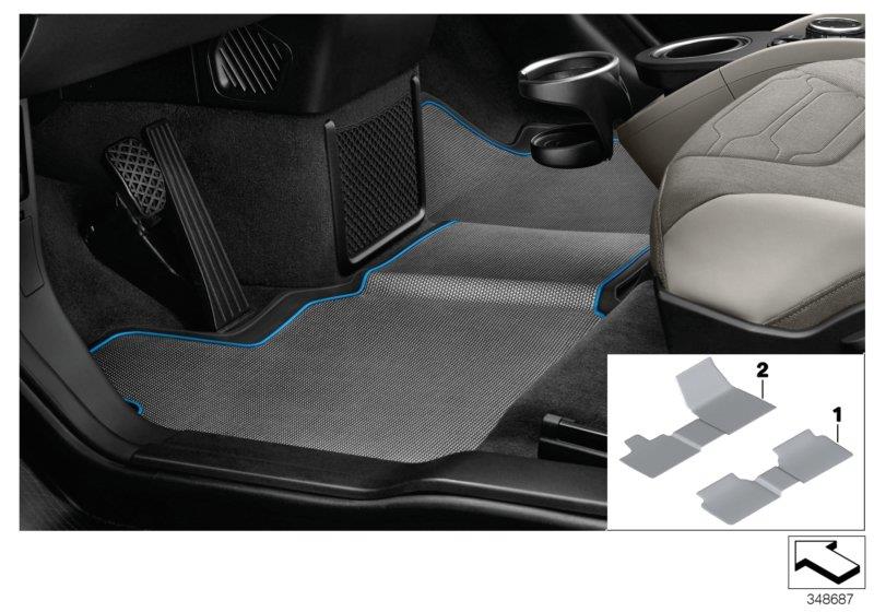 Diagram All-weather floor mat BMW i3 for your BMW 530xi  