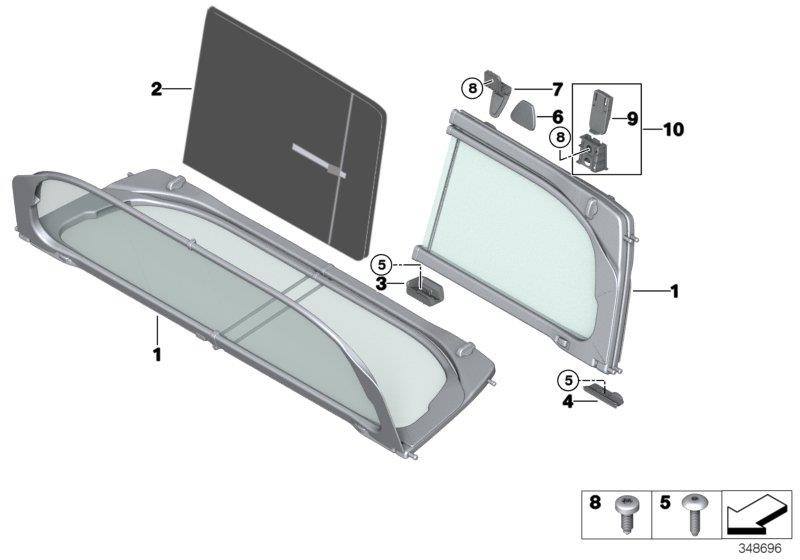 Le diagramme Déflecteur d"air pour votre BMW