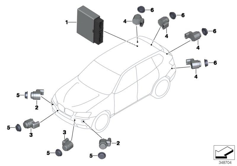 Diagram Park Distance Control (PDC) for your 2010 BMW 650i   
