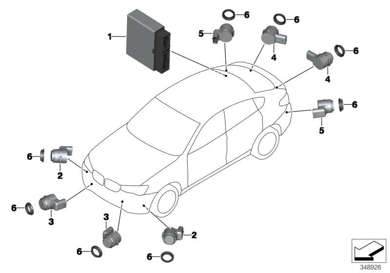 Diagram Park Distance Control (PDC) for your 1996 BMW Z3   