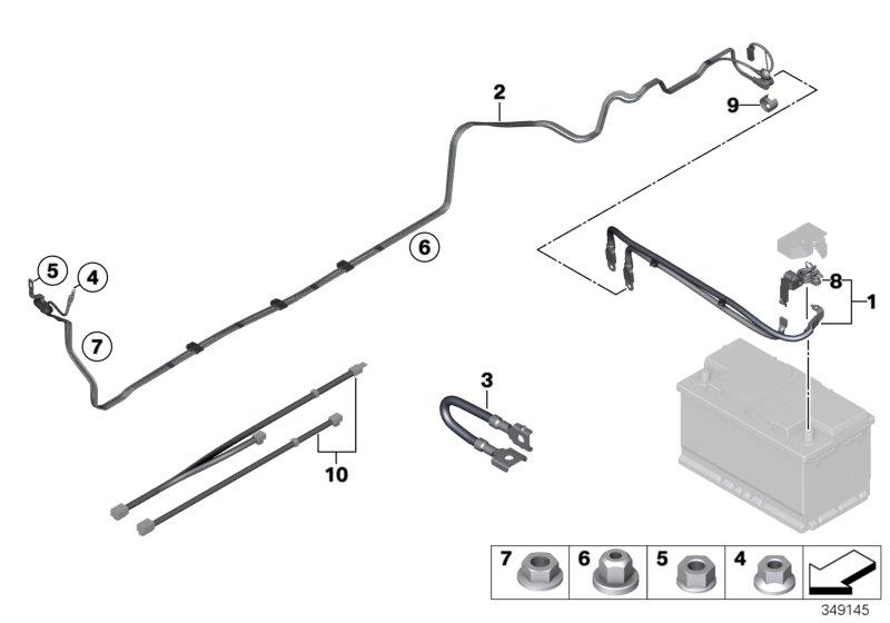 Le diagramme Câble de batterie - câble de masse pour votre BMW