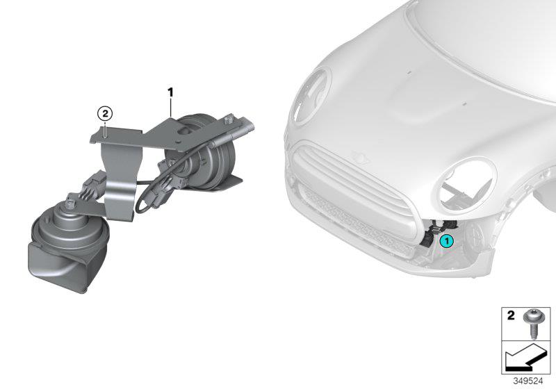 Diagram Air horns with bracket, electronic for your MINI