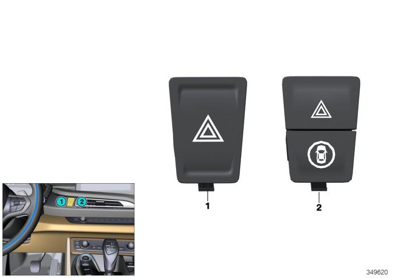 Diagram HAZARD WARNING SWITCH for your BMW