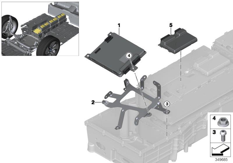 Diagram High-voltage battery control units for your BMW