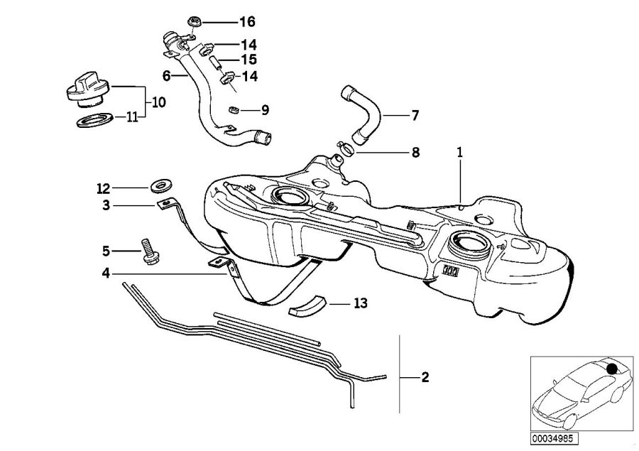 Diagram Plastic fuel tank for your 2018 BMW X2 28iX  