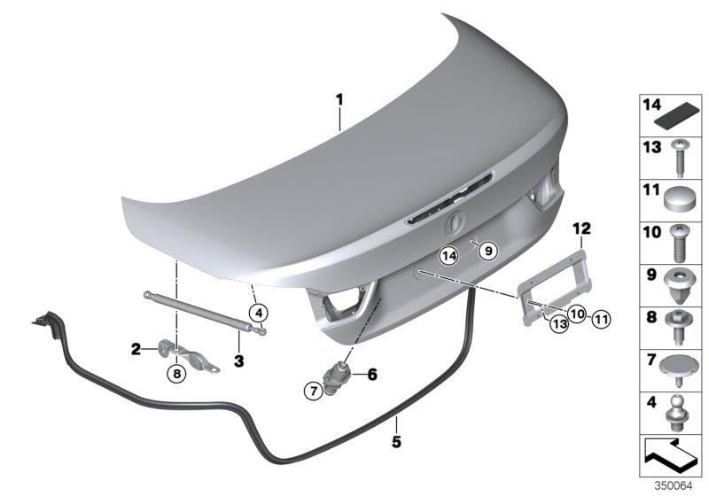 Diagram Trunk lid for your BMW 440iX  