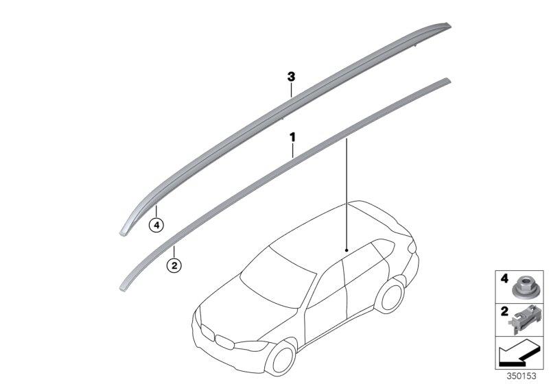 Diagram Roof moulding/Roof rail for your 2002 BMW 745Li   