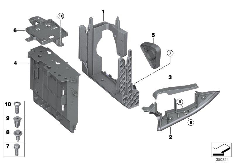 Diagram Equipment holder and mounting hardware for your BMW