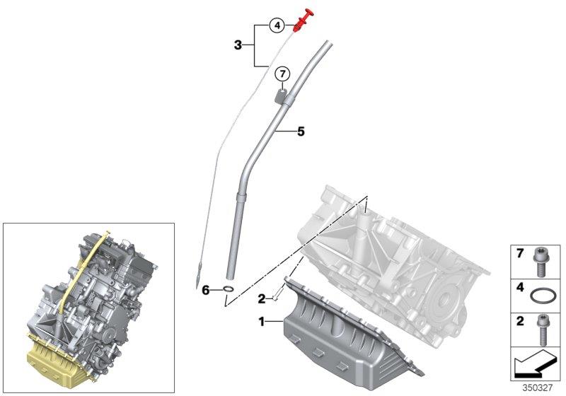 Diagram OIL PAN/OIL LEVEL INDICATOR for your 2008 BMW M6   