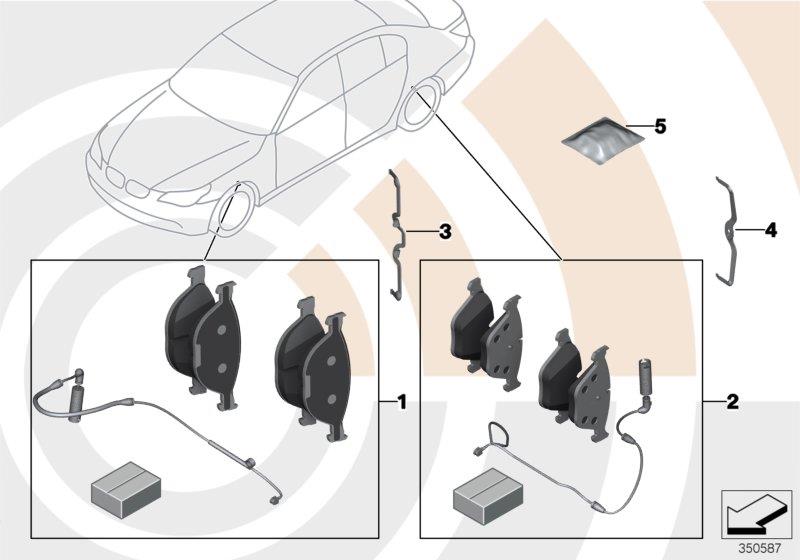 Le diagramme Kit service plaquettes frein/Value Line pour votre BMW