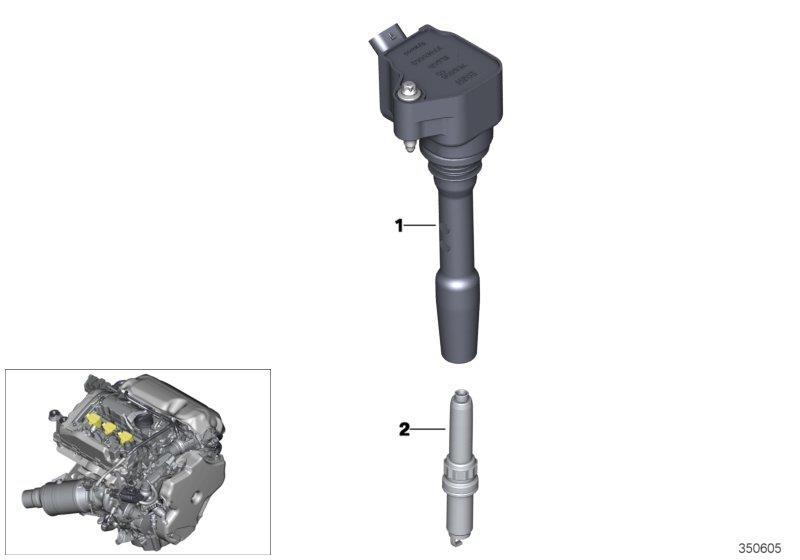 Diagram Ignition coil/spark plug for your BMW 340i  